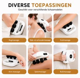 Massage Gun Fascia - Deep Tissue - 6 Koppen - 20 snelheidsniveau's - Wit — thumbnail 5