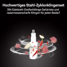 Deze groentesnijder, snoerloze elektrische keukenmachine en miniblender wordt geleverd met een glazen kom van 600 ml en kan worden gebruikt voor het verwerken van vlees, groenten, uien, knoflook, fruit en noten. — thumbnail 1