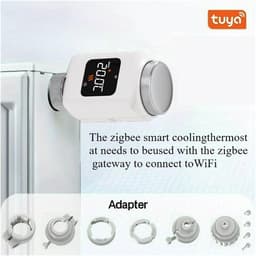 Slimme Thermostaatkraan - Radiatorregelaar App - Energie Besparen - 180° LED Display - 52.5mm x 52.5mm - Wit — thumbnail 3