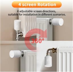 Slimme Thermostaatkraan - Radiatorkraan Slimme Thermostaat - Energie Besparen - 7-Daags Programmeerbaar - M30x15mm - Wit — thumbnail 5