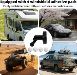 Houder voor Dashcam Compatibel met Mini 2/65W/66W/67W/55/56/57/45/46/47/Mini 3/Tandem/X110/X210/X310/Speak/Speak Plus, Magnetische Houder voor Dashcam met 4 Metalen Platen(Zwart) — thumbnail 5