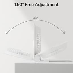 Solvix tafel ventilator geluidloos - Draagbare Tafelventilator - USB Oplaadbaar - 4500mAh Batterij - 160 Graden Draaibaar - Voor Thuis, Kantoor en Camping — thumbnail 2
