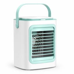 Mobiele Airco - 4-in-1 Luchtkoeler - Mini Airconditioner met 220ml Watertank - Bureauventilator met Verneveling & IJsvak - Stil - Voor Kantoor & Slaapkamer - Blauw — thumbnail 1
