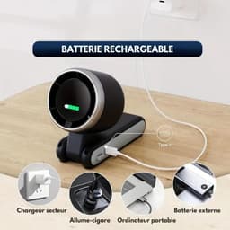 LISM-Mini draagbare ventilator, compact en stijlvol, op batterijen werkend - handventilator, Geschikt voor op kantoor, om de nek of opvouwbaar, vijf snelheden, USB-oplaadmogelijkheid Geschikt voor buiten. — thumbnail 2