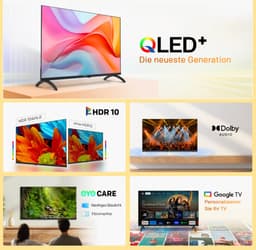 Coocaa 40 inch slimme QLED-tv (101 cm), FHD Google TV, HDR10, Dolby Audio, Bluetooth 5,1, oogzorg, Google Cast, drievoudige tuner DVB-T2/C/S2, CI+, model 40CGQG41Z (2026), energieklasse E — thumbnail 5