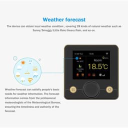 Slimme Thermostaat - Temperatuurregelaar - Verwarming Regelen - Wifi & Spraakbediening - 2.8 Inch LCD - Zwart — thumbnail 3