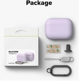 Ringke Silicone Hoesje Geschikt voor Apple AirPods Pro 3 - Siliconen Cover - Karabijnhaak - Case Paars — thumbnail 2