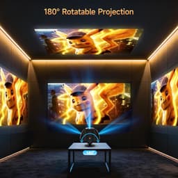 SnelShoppen - Mini Projector Met WiFi en Bluetooth, Draagbare Projector Native 1080P, 4K Ondersteuning, 180° Verstelbare Stand, Max 180 Inch Beeldsche — thumbnail 5