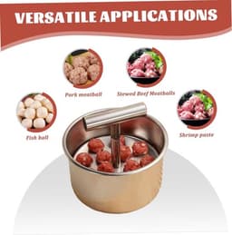Gehaktbal Maker Rvs Handmatige Druk 12 Ballen Multifunctionele Gehaktbal Maker Tool voor Thuis & Restaurant Gebruik — thumbnail 2