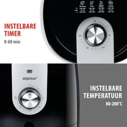 Hetelucht Friteuse - Compacte Oven - Gezond Frituren - Snelle Bereiding - 2 Liter - Zwart — thumbnail 2