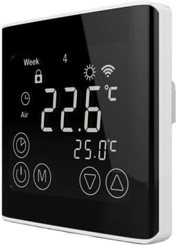 Digitale Kamerthermostaat - Wifi Thermostaat - Vloerverwarming Regelen - Touchdisplay Bediening - 86 x 86 mm - Zwart — thumbnail 5