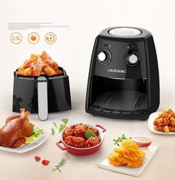 Airfryer - Heteluchtfriteuse - Gezond Koken - Snelle Verwarmings - 2.5 Liter - Zwart — thumbnail 3