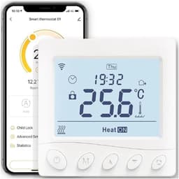 Slimme Vloerverwarming Thermostaat - App Bediening - Energie Besparen - Spraakgestuurd - 10 x 10 x 6 cm - Wit — thumbnail 1