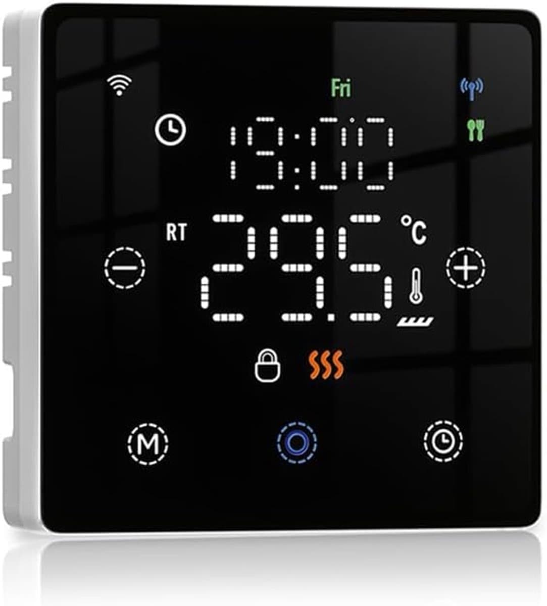 Slimme Thermostaat - App Bediening - Energie Besparen - Wekelijkse Programmering - 40m Draadloos - Zwart — afbeelding 1