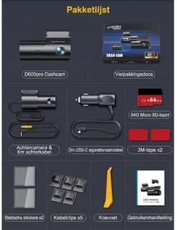 Lìon® Dashcam - Loop Opname - Autocamera met Parkeermodus - Zwart - 3cm x 5cm x 10cm — thumbnail 5