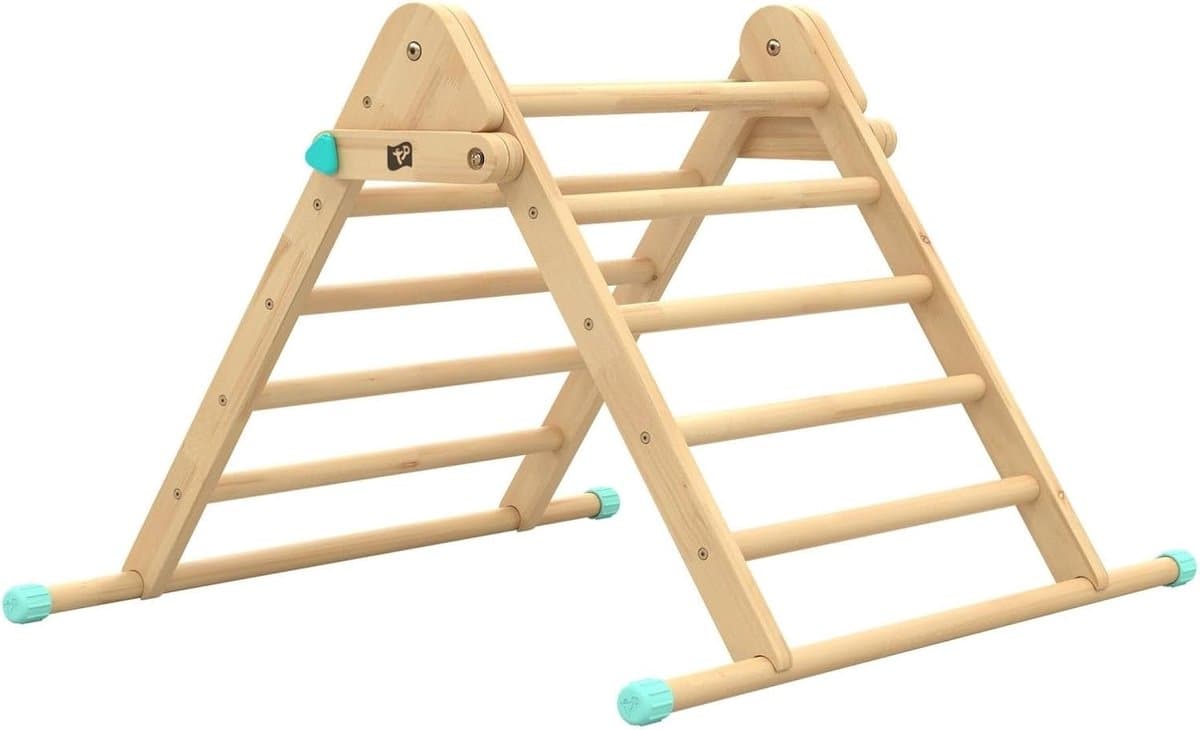 Toys Actieve tots indoor houten klimframe voor baby's en peuters, 1 jaar, Montessori Pikler Style klimdriehoek, babyspeelgoed, interactieve speelgym voor infants, 12 maanden — afbeelding 1