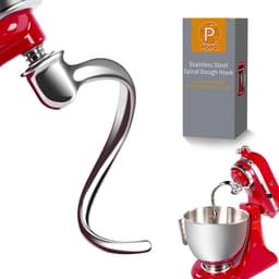 SnelShoppen - RVS Spiral Kneedhaak voor Keukenmachine 4.5-5 Quart, Geschikt voor Tilt Head, Efficiënt Kneedgereedschap, Vaatwasserbestendig, Keukenacc — thumbnail 4