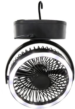 5000mAh campingventilator, tafelventilator, 3-in-1 mini USB-ventilator met LED-verlichting en haak, 360° draaibaar, plafondventilator met 3 snelheden, tentventilator met ventilator voor auto, buiten, camping, kantoor, thuis — thumbnail 1