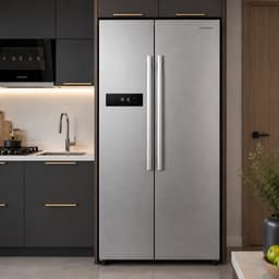 Heinner HSBS-M548NFINVXE++ American Side-by-Side Koelkast – 548 L – Total No Frost – Inverter Compressor – Energieklasse E – Touchbediening – Super Cooling – Super Freeze – Holiday-functie – Open-deur Alarm – RVS – 5 Jaar Garantie — thumbnail 4