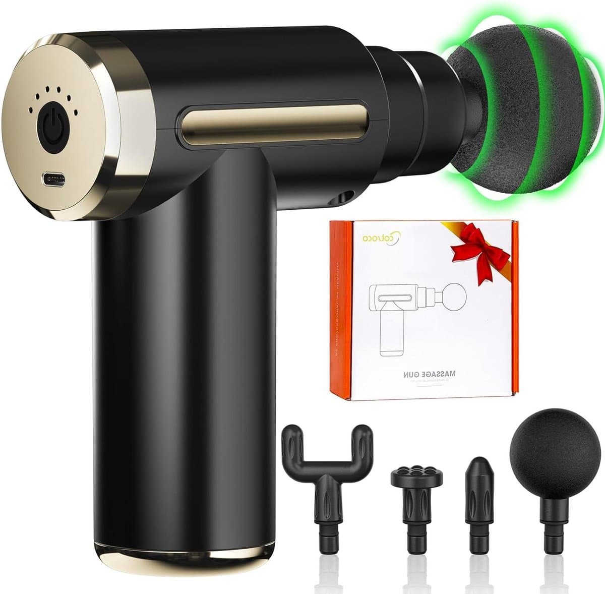 Mini Massage Gun - Spier Stimulator - Spierherstel Bevorderen - Drukgevoelige Start - 11 x 4 x 9 cm - Zwart — afbeelding 1