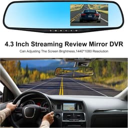 Dash Cam Spiegel Dash Camera Voor en Achter 1080P Full HD Video Auto Rijden Recorder Groothoek Dual Lens Dashboard Camera DVR met G-Sensor, Loop Recording Parking Mode Bewegingsdetectie (blauw) — thumbnail 4