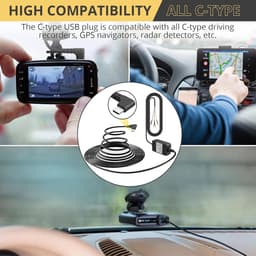 Dash Cam Hardwire Kit, Type C - USB Dash Cam 3 Draden Hardwire Kit USB-C Dash Cam Hardwire Kit met ACC zekeringen 12V/24V tot 5V laagspanningsbescherming — thumbnail 5