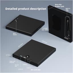 Externe DVD Brander - Dvd-rw Station - Bestanden Archiveren - Slot-in Laadmechanisme - 16 x 15 x 2 cm - Zwart — thumbnail 5