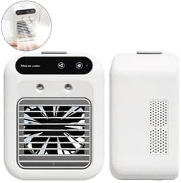 Deze draagbare mini-airconditioner is Geschikt voorzien van een stille 25W-koelventilator, USB-oplaadmogelijkheid en een compact formaat. waardoor hij ideaal is Geschikt voor kantoren, reizen en kamperen. — thumbnail 1