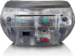 Lenco SCD-24 Transparant - Draagbare CD Speler met FM Radio - Stereo Boombox - Werkt op Netstroom en Batterijen — thumbnail 2