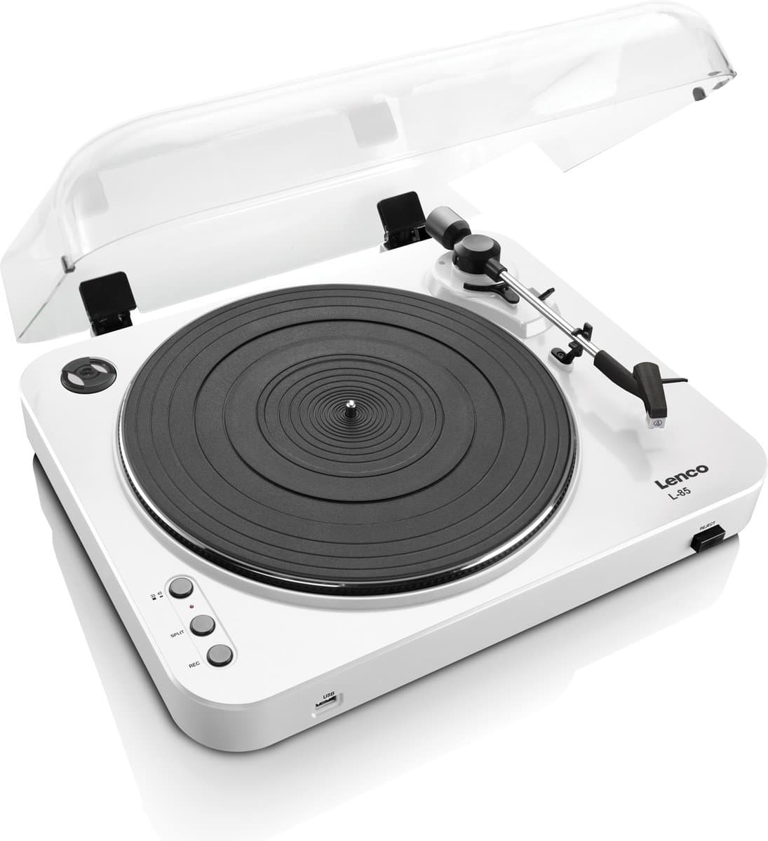Lenco L-85 Platenspeler met USB - Wit — afbeelding 1