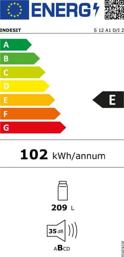 Geïntegreerde koelkast, 209 L, E, 102 kWh, 35 dB — thumbnail 5