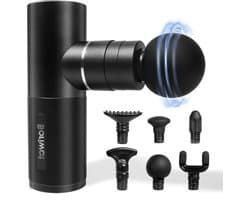 Massage Pistool Diepteweefsel Percussie Massageapparaat voor Rug en Nekspieren - Siliconen Massagekoppen - USB-Oplaadbaar - Draagtas