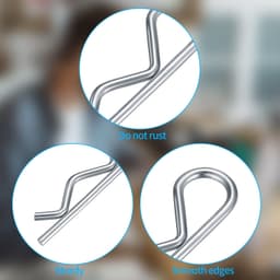 100-delige stalen splitpennen set, Roestvrij stalen RC Clips, Borghulzen, Veerclip Set, Carrosserieclips, Veiligheidsclips, Bevestigingsclips geschikt voor tractoren, grasmaaier en auto's — thumbnail 5