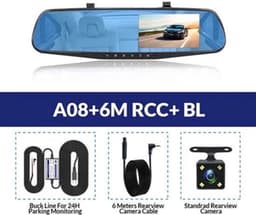 Dashcam voor Auto - 4.3 Inch - Full HD 1080P Auto Rij Recorder - Achteruitkijkspiegel DVR - Nachtzicht, Bewegingsdetectie, Parkeermodus - 6M Achteruitrijcamera - Zonder Geheugenkaart - Zwart — thumbnail 2