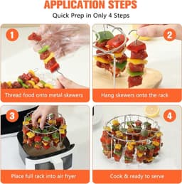 Set van 2 luchtfriteuse grillframe, 16 cm rond heteluchtfriteuse frame — thumbnail 4
