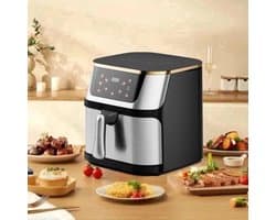 Airfryer - XXL – Heteluchtfriteuse – 2400W/2800W – 12L - RVS & Touchscreen – Multifunctionele Elektrische Friteuse - Olievrij Frituren - Zwart