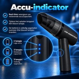 Car Essentials Draadloze Auto Stofzuiger - 8000 Pa - 120W - USB-C - 3 Opzetstukken — thumbnail 3