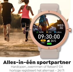 Wiesba Smartwatch Ultra-performance 76 - Sporthorloge met Hartslagmeter - Stappenteller - Sport Horloge met Belfunctie - Smart Watch Saturatiemeter - Smartwatch 1.32inch - 466*466 Resolutie - GPS - Android/iOS - Goud — thumbnail 4
