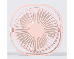 USB Tafelventilator - USB Ventilator - Mini Ventilator - Compact - 3 Windstanden - Roze