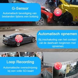 Tech Essentials S1 Dashcam - 720P - SD Kaart 64GB - Met Achteruitrijcamera - USB-C - Voor Auto Camera - Voor En Achter - Nachtzicht — thumbnail 5
