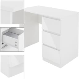 Bureau met drie lades, 90 x 76 x 50 cm, wit, van spaanplaat ML-Design — thumbnail 4