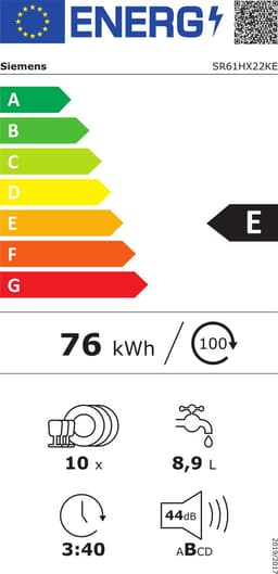 Siemens SR61HX22KE - Inbouw vaatwasser - RVS - 44 dB - 10 couverts — thumbnail 3