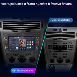 Awesafe Autoradio - Geschikt Voor Opel Meriva Corsa C D Astra G H - Draadloos Apple Carplay & Android Auto - Android 14 - Radio met navigatie - 7 inch HD touchscreen - Ram 2GB + Rom 64GB - Zwart — thumbnail 2