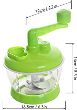 handmatige keukenmachine, multifunctionele handslinger vleesmolen voedselhakmolen met schaal compacte krachtige groentehakselaar ui dicer voor vlees, fruit, wortelen, kruiden, sla, salade (6 maanden) — thumbnail 4