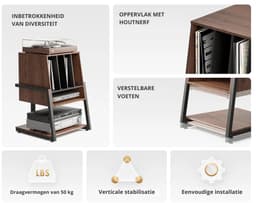 FITUEYES hifi rek - Eiffel Serie hifi kast - Plattenspieler-Tisch – voor platenspeler, versterker & accessoires (4 niveaus) — thumbnail 3
