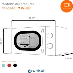 Magnetron 20 Liter met Vintage Design en 5 Kookstanden - 700 W — thumbnail 5