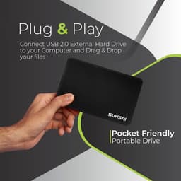 Draagbare Externe Harde Schijf 1 TB - 2,5 inch Externe HDD voor Opslag en Back-up - USB 2.0 - Compatibel met PC, Laptop, Mac en Chromebook (Zwart) — thumbnail 2