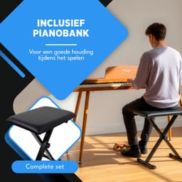 Finesse Digitale Piano - 88 Gewogen Toetsen - met Pedalen & Kruk - Keyboard Piano - Elektrische Piano - Volwassene & Kind — thumbnail 4