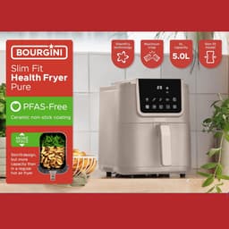 Compacte Keramische Airfryer 5 Liter - PFAS-vrij & Stil - Gezond Frituren in Beige — thumbnail 2