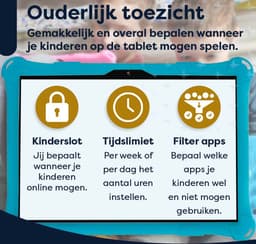 AngelTech Kindertablet XL PRO II - Android 16 - 6+8GB RAM – 128+64GB - Snelle 10 inch Kindertablet - Vanaf 3 Jaar – 100%Kidsproof – Ouderlijk Toezicht – 360° Fidgy Beschermhoes – Blauw — thumbnail 4